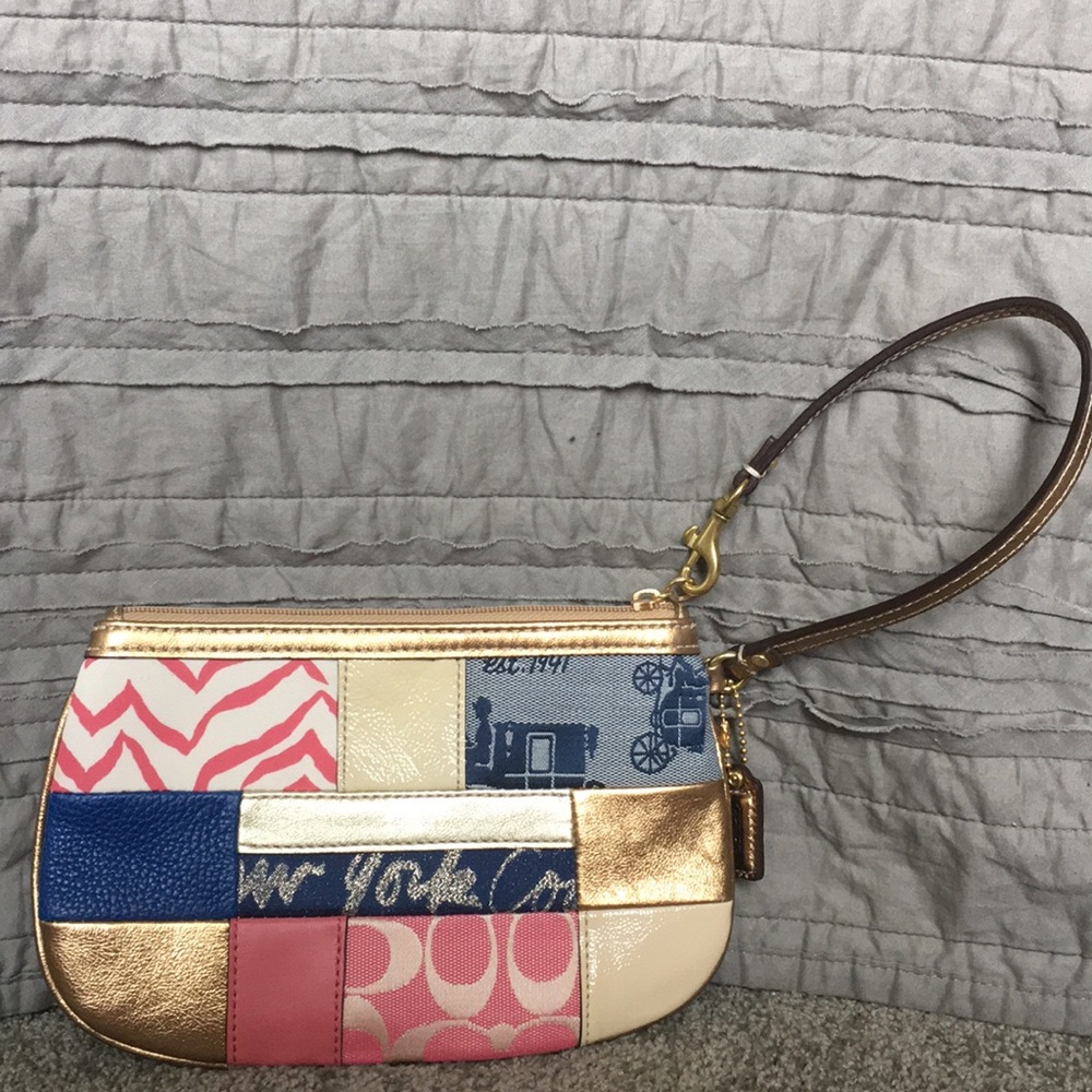 Medium-Sized Patchwork Coach Wristlet - image 1